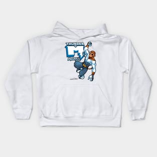 Thunder Monkey comic book style with logo. Kids Hoodie